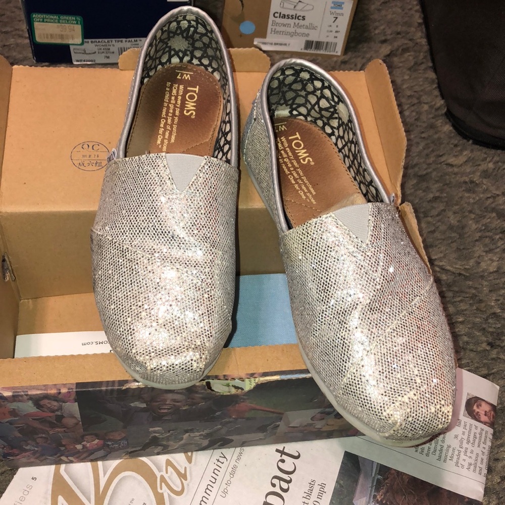 TOMS Classic Silver Glitter